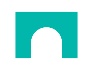 Modern abstract shape icon. Minimalistic round element with a curve design. A bold symbol of brutalism, y2k aesthetics, and geometric style, suitable for various creative projects.