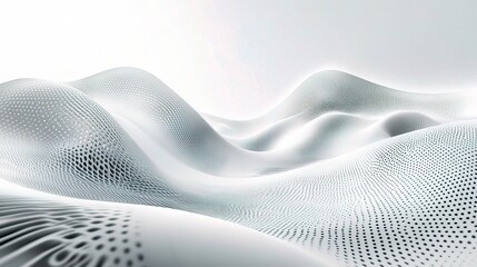 Smooth Abstract White and Gray Waves in Modern Background Design