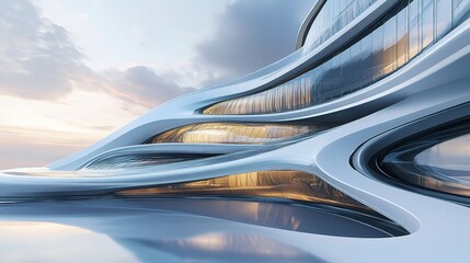 Fototapeta premium Futuristic Architecture with Low Angle View of Modern Design