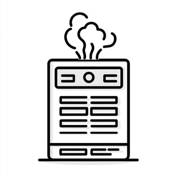steaming appliance black and white outline clip art preview