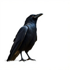 Fototapeta premium black raven crow on white background - bird generation -