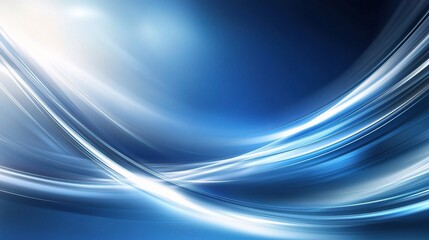 Fototapeta premium Modern Abstract Blue Background with Fluid Light Waves