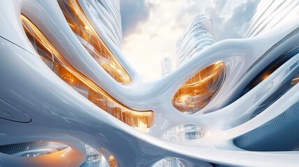 Futuristic Architecture Low Angle View of Modern City Design