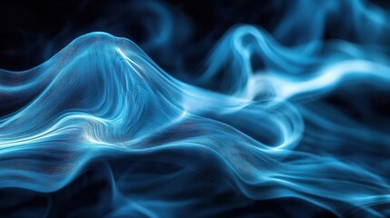 Obraz premium Abstract Blue Curved Background with Flowing Lines and Waves