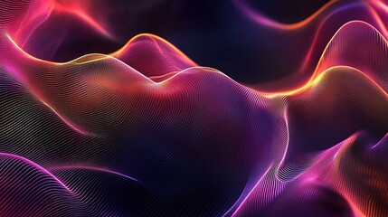 Fototapeta premium Abstract Futuristic Background with Waves of Colorful Light Patterns
