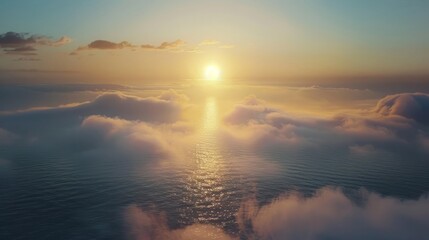 Beautiful cloudscape over the sea, sunrise shot