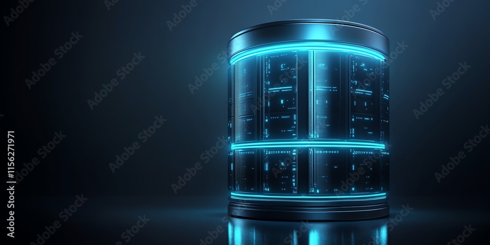 Poster A futuristic data storage device with glowing elements, representing advanced technology.