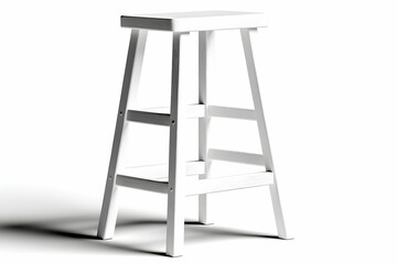 White Wooden Bar Stool with Simple Design for Modern Interiors and Minimalist Furniture Spaces
