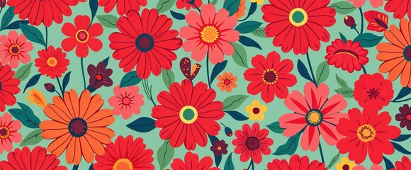 "Flower Power: A Retro 60s Floral Explosion"