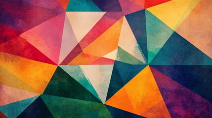 Obraz premium Vibrant Abstract Geometric Composition Featuring Sharp Triangles and Colorful Shapes for a Bold Artistic Background or Design Project