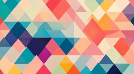 Colorful Triangles Abstract Pattern with Soft Hues and Geometric Shapes Ideal for Background, Wallpaper, Graphic Design, and Modern Art Projects