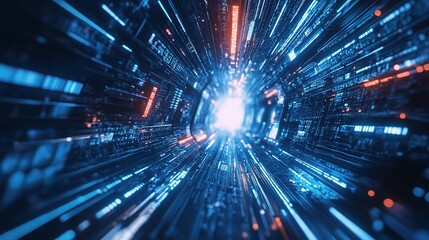 Obraz premium Innovative Tech Background with Glossy Elements and Dynamic Lights