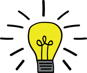 Bright Light Bulb Shining Idea Vector Design © Nethmi