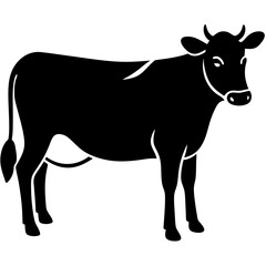 silhouette of a cow