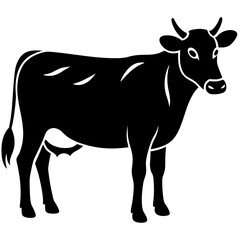 silhouette of a cow