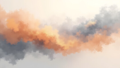 Contemporary Brush Strokes in Soft Camel and Cloud Gray