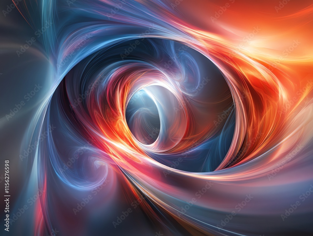 Poster A swirling abstract design with vibrant colors creating a sense of depth and motion.