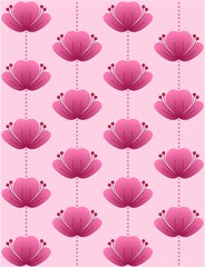 Elegant pink cherry blossom pattern.