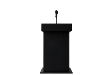 Public speaking event conference hall transparent background professional setup front view communication strategy