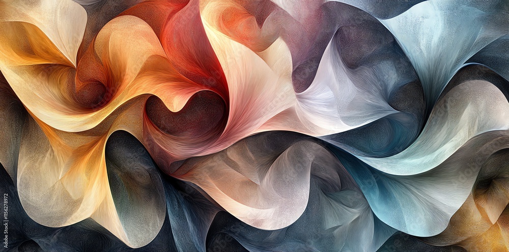 Poster a vibrant abstract swirl of colors and textures, evoking movement and emotion.