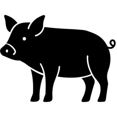 silhouette of a pig