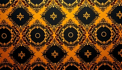 Fotobehang Bold Tribal Patterns in Earthy Ochre and Ebony © huaomanz