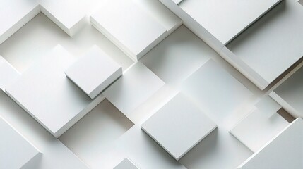 Modern Overlapping White and Light Grey Square Pattern Design