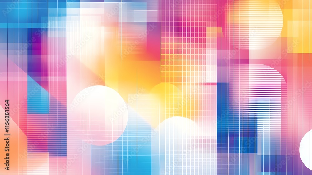 Poster Abstract colorful background with geometric shapes and gradients.