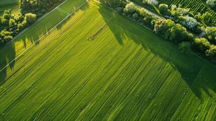 Fototapeta premium Building land for new construction project on green meadow, plot for construction area