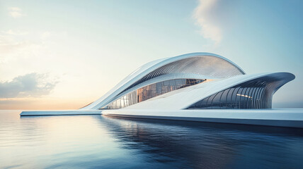 A futuristic science research facility with high-tech equipment, advanced laboratories, and sleek architecture, designed to push the boundaries of modern scientific innovation.