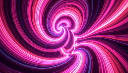 Obraz premium Abstract Psychedelic Swirls with Fluorescent Pink Gradients