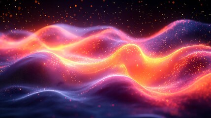 Obraz premium Abstract Glowing Waves Of Light And Particles