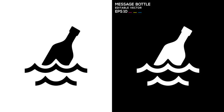 Message bottle logo. Send, emergency, help. Icon symbol design template EPS 10.