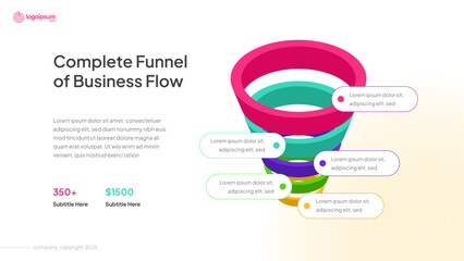 Business Colorful Funnel Infographic with Professional Style 