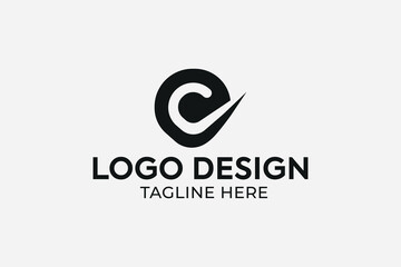 Fototapeta premium letter C and swoosh iconic and modern abstract logo, letter CD, cd and energy swoosh Minimal awesome trendy professional logo design