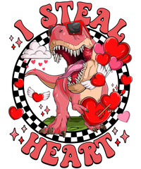 I Steal Heart Dinosaur Valentine