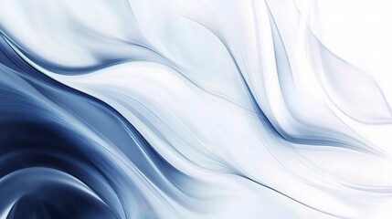 Obraz premium Blue and White Abstract Flowing Wave Background for Business Use