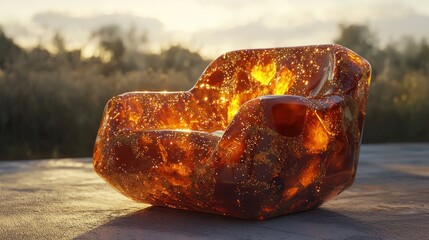 Amber chair sunset outdoor.