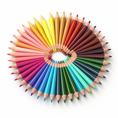color pencils isolated on white background