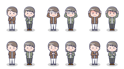 私服のシニア男女 05