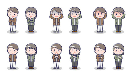 私服のシニア男女 05