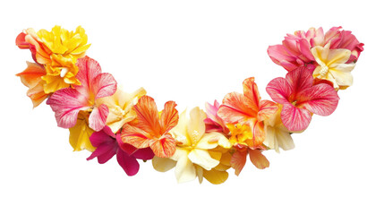Fototapeta premium Round flower wreath, transparent background