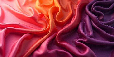 Obraz premium Elegant Red, Orange, and Deep purple Satin Gradient: Luxurious Silky Texture for Sophisticated Design