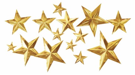 Obraz premium Abstract Shiny Gold Stars Design Elements with Golden Textures and Illustration Backdrop for Celebration