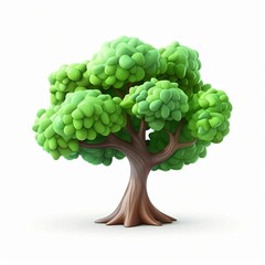 green tree isolated on white background