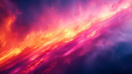 Fototapeta premium Fiery cosmic nebula swirls in vibrant pink and orange hues