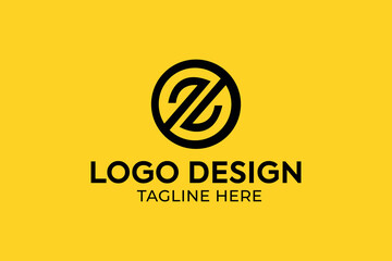 letter zz iconic abstract company logo, letter z in circle iconic brandmark, elegant vector emblem Premium business logotype best for construction, property and corporate business