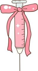 Whimsical Hand-Drawn Syringe. Vector  Illustration