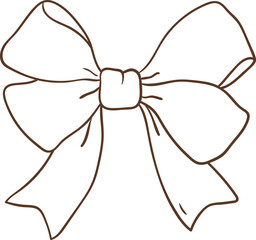 Whimsical Hand-Drawn Decorative Bow. Vector  Illustration