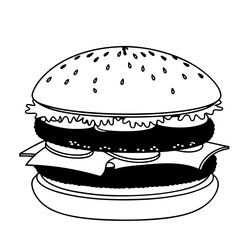 Hand Drawn Burger Illustration